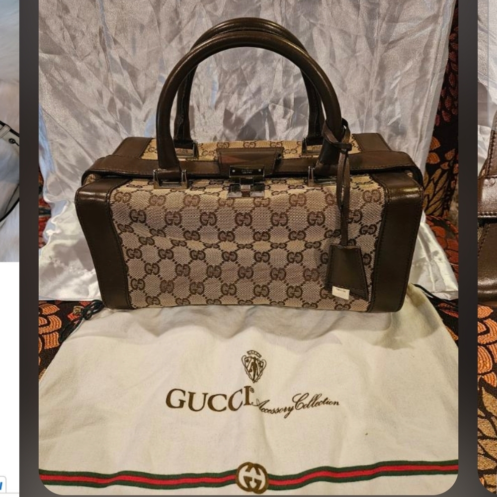 Vintage Gucci Brown Monogram Vanity Trunk/Handbag